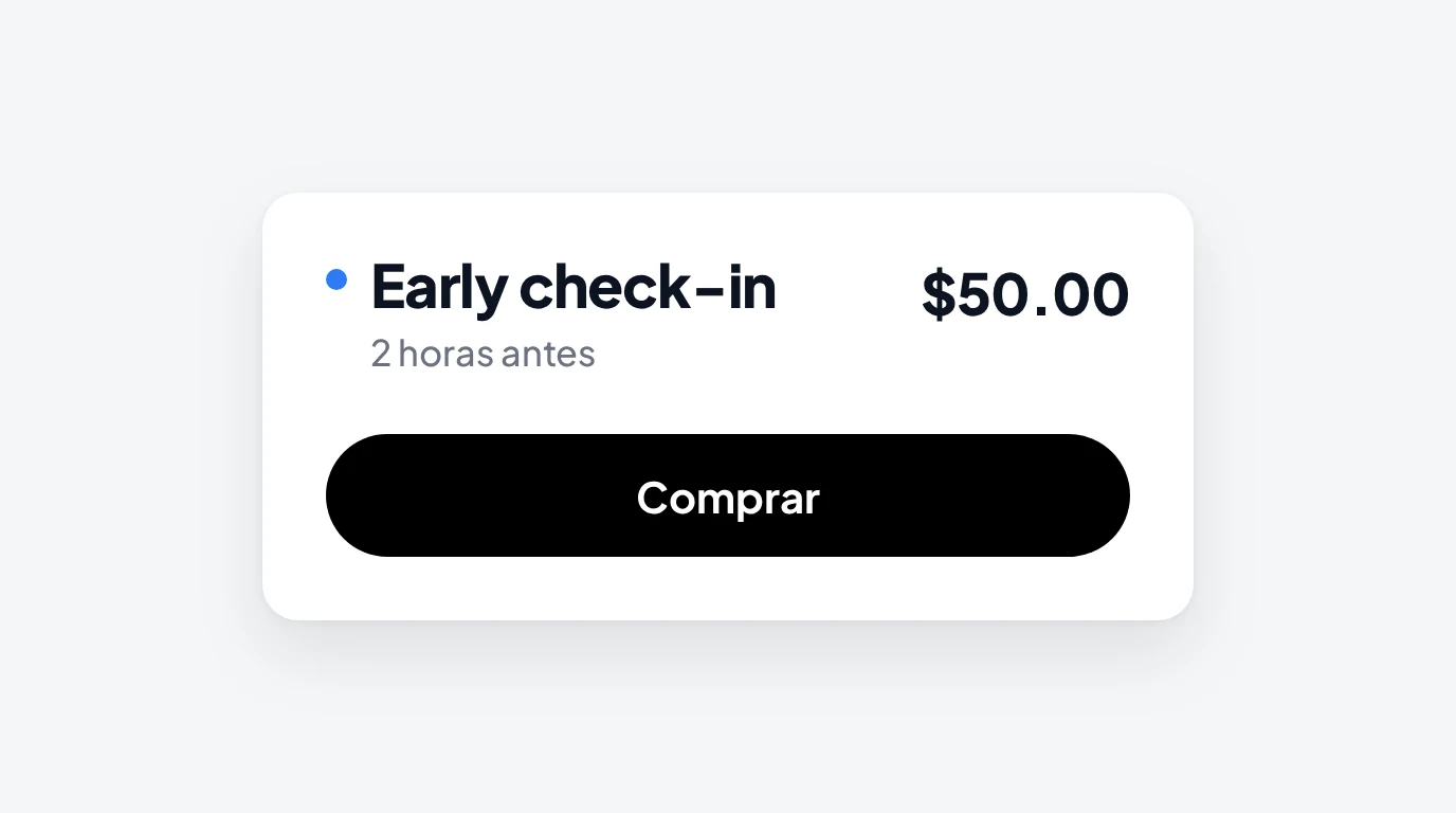 Early check-in y extras